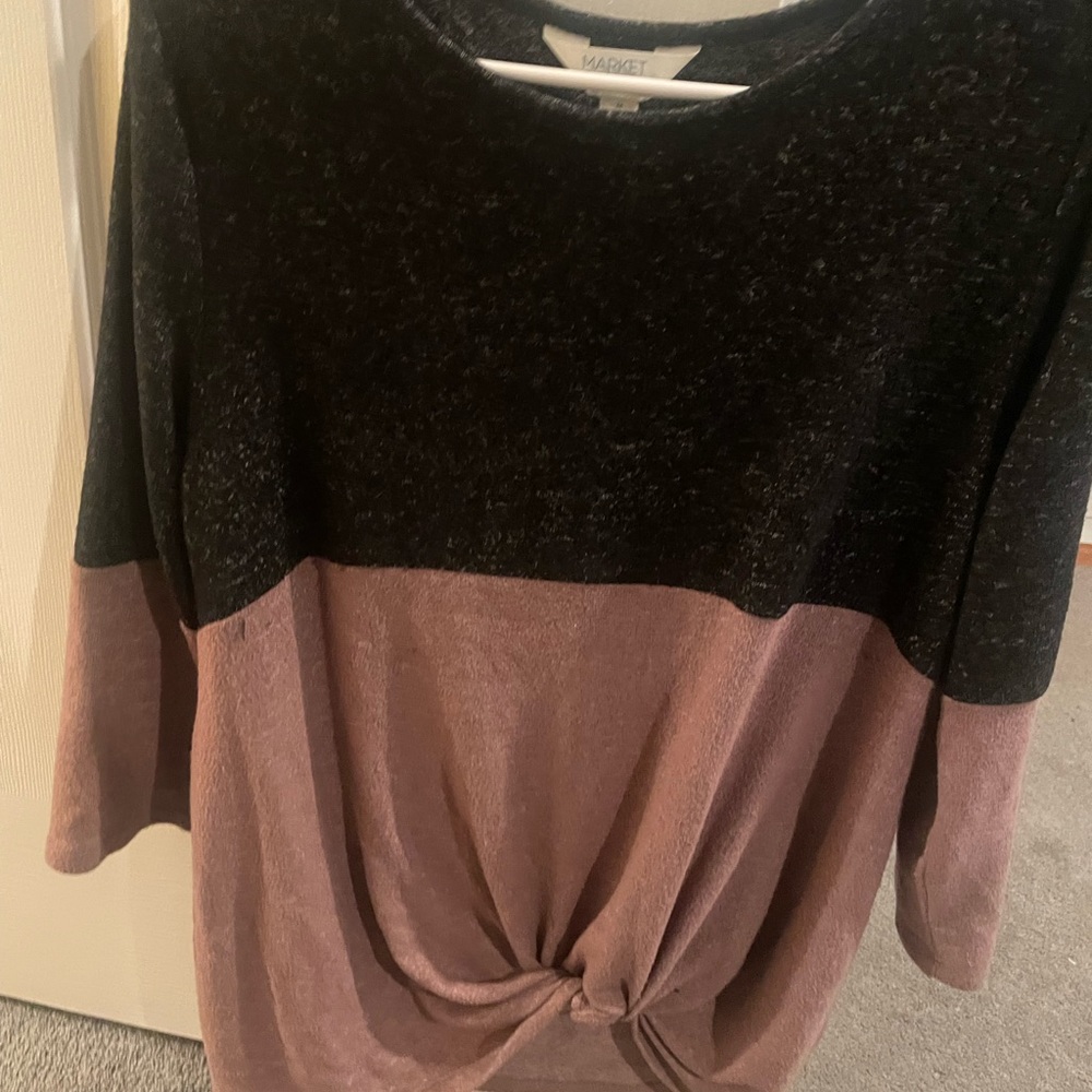 Black and Tan block tied sweater